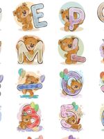 39 Cartoon bear English Pinyin letter and number stickers for children's early education cognitive learning stationery decorative stickers thumbnail 4