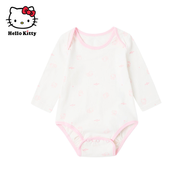 Hello Kitty凯蒂猫春季婴儿连体衣纯棉长袖爬服哈衣可爱舒适内衣