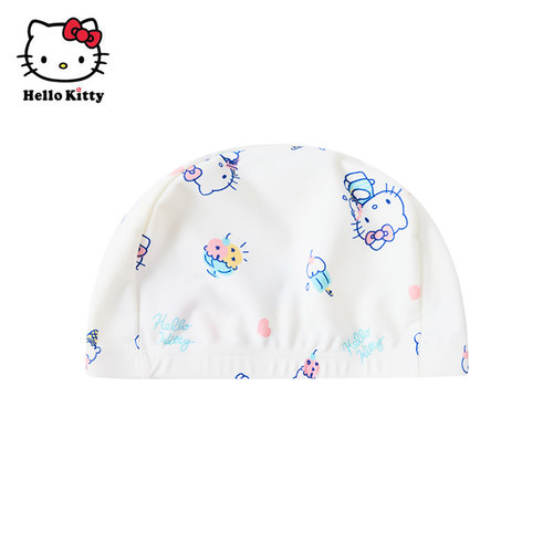 Hello Kitty卡通印花夏季泳帽女童可爱防水游泳帽子