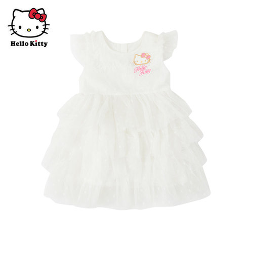 Hello Kitty女童夏网纱连衣裙洋装蛋糕裙蓬蓬裙子公主裙
