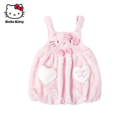 Hello Kitty凯蒂猫童装女童毛绒公主裙儿童连衣裙背带裙卡通风