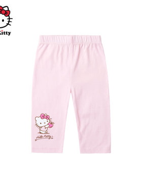 Hello Kitty凯蒂猫童装女童春款婴幼儿休闲棉打底裤长裤子