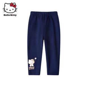 Hello Kitty凯蒂猫童装女童冬季双层加绒打底裤厚保暖休闲裤子