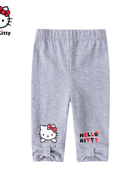 HelloKitty童装女童夏季棉七分裤打底裤薄款儿童裤
