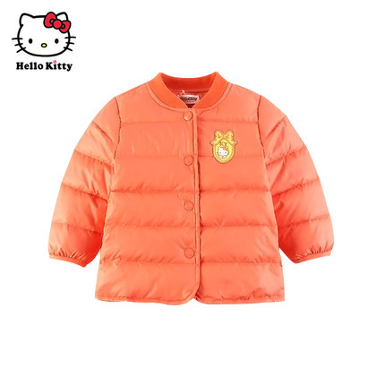 Hello Kitty冬季女童轻薄羽绒服短款卡通保暖羽绒外套