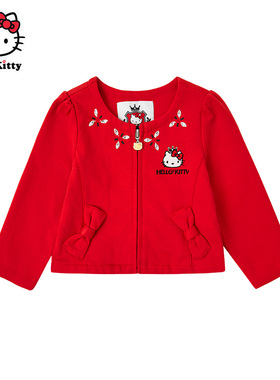 Hello Kitty童装女童春款开衫外套拉链衫小外套