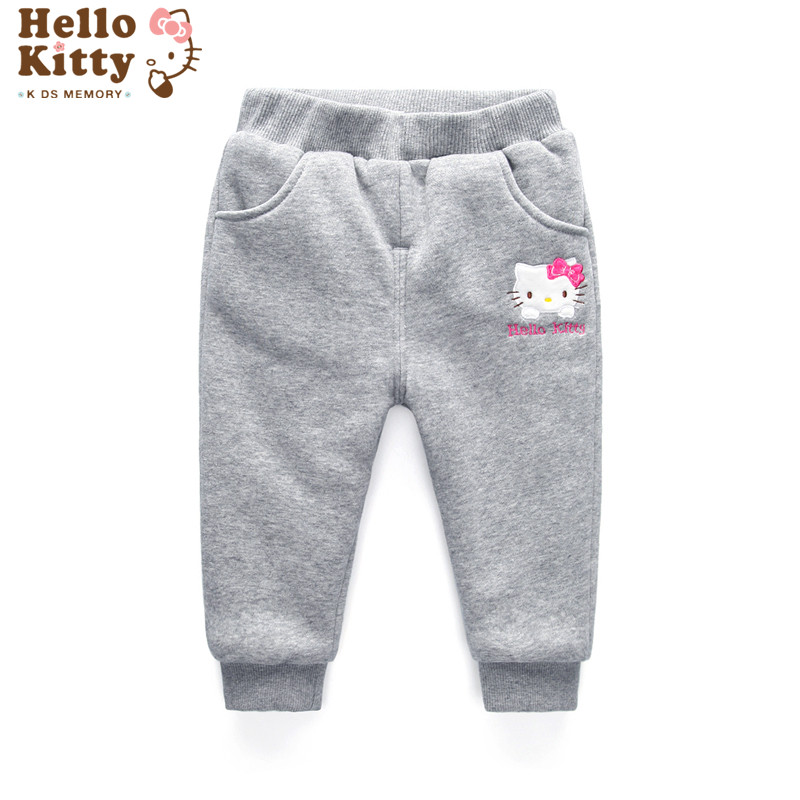 Hello Kitty正品女童长裤秋冬针织夹棉裤子卫裤休闲裤保暖裤