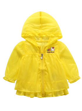 Hello Kitty夏女童防晒衣皮肤衣薄款连帽开衫外套沙滩衣