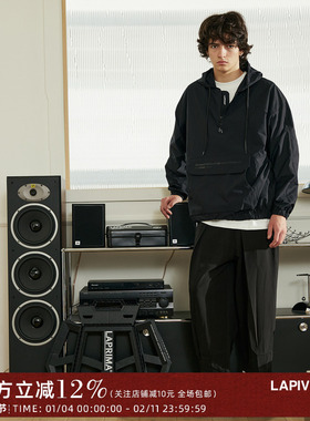 LAPRIMA  SMOCK LAP简约时尚美学高级感半拉链套头风衣印花罩衫