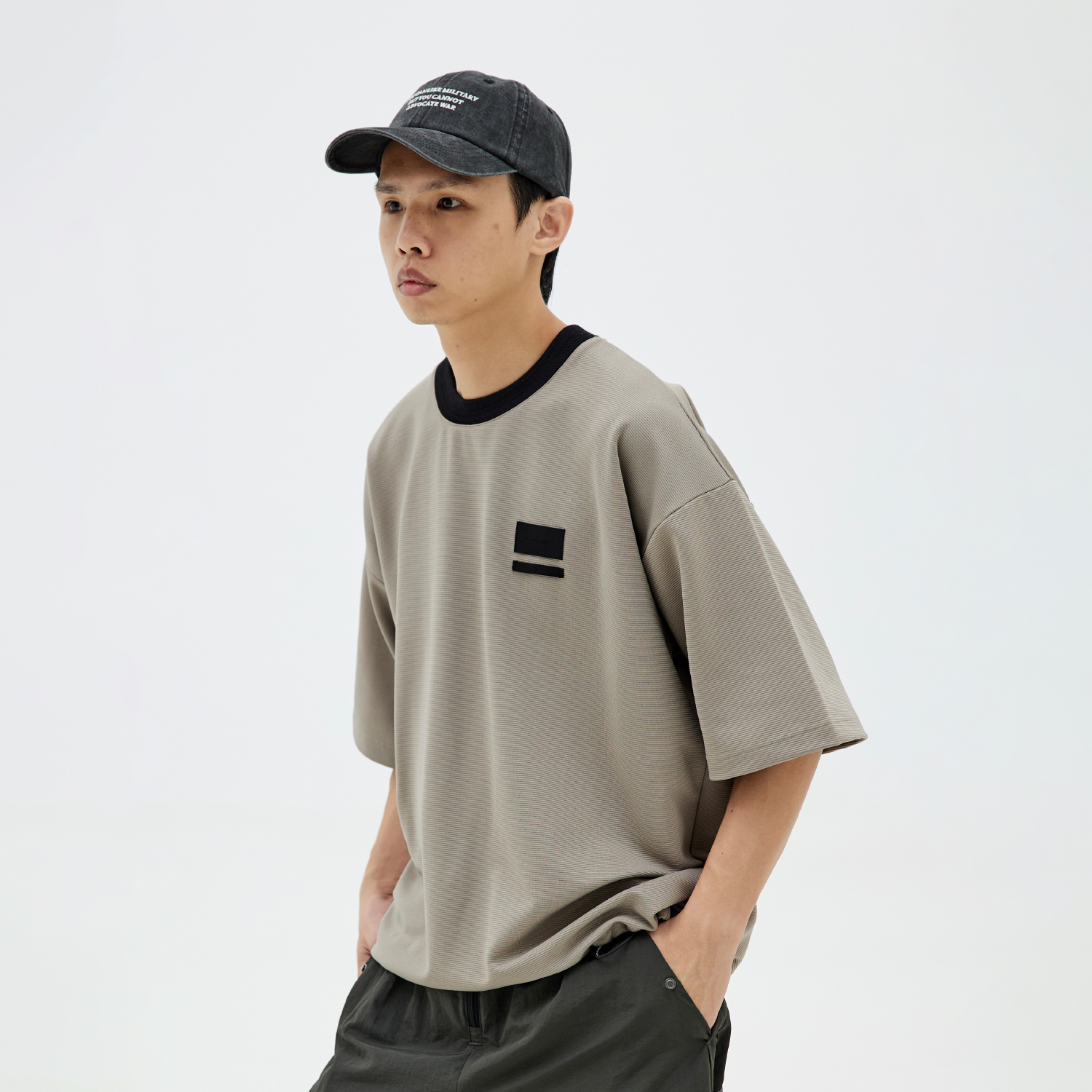 LAPRIMA 24SS TEE LAP 黑標面料系列廓形五分袖日系圓領(lǐng)T恤短袖