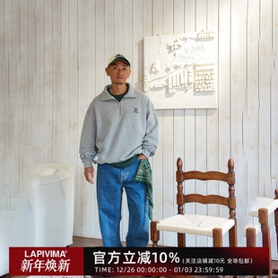 SWEATSHIRT LAPIVIMA MOCK ZIP 半拉链重磅高领卫衣简约秋冬 HALF