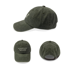 LAPRIMA 6 piece cap LAP 反战标语刺绣鸭舌帽水洗做旧蜡染6片帽
