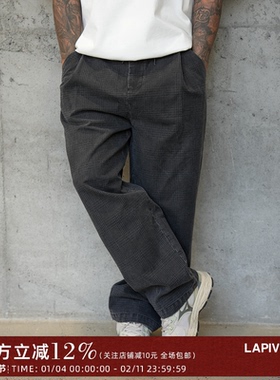 LAPIVIMA PIGMENT DYED PANTS 碧纹染色水洗暗格纹西裤