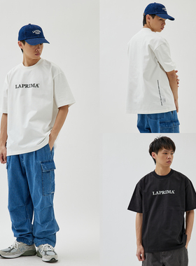 LAPRIMA DRAWINGS LOGO CREWNECK TEE 重磅素描字体立体印花T恤
