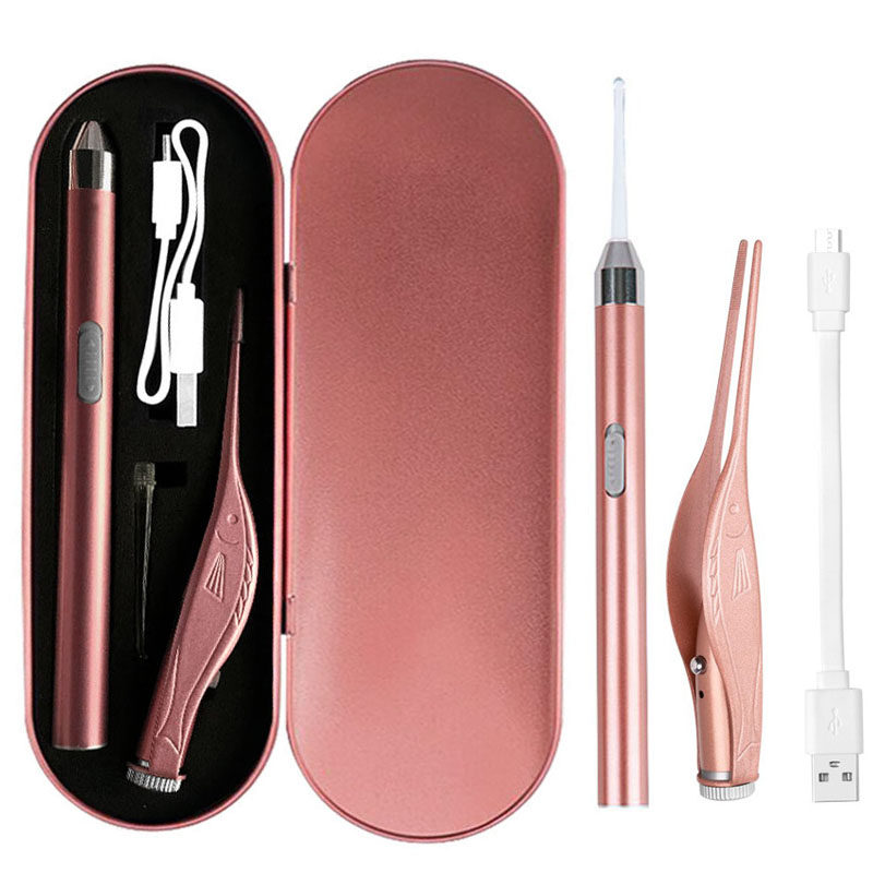 充电聚光发光夹耳屎按摩神器耳朵清洁镊子掏耳勺专业采耳工具套装,家庭/个人清洁工具,耳勺,淘宝优惠券,粉丝福利购,淘宝优惠卷