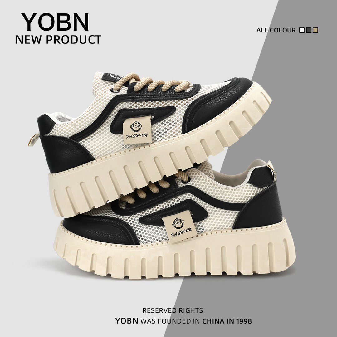 YOBN2024春季ins韩版高帮小白鞋女学生高帮厚底休闲街拍优步女鞋