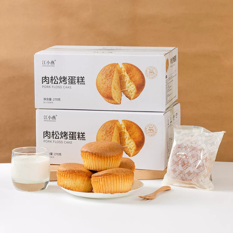 江小燕肉松烤蛋糕270g盒装肉松面包糕点点心独立包装早餐