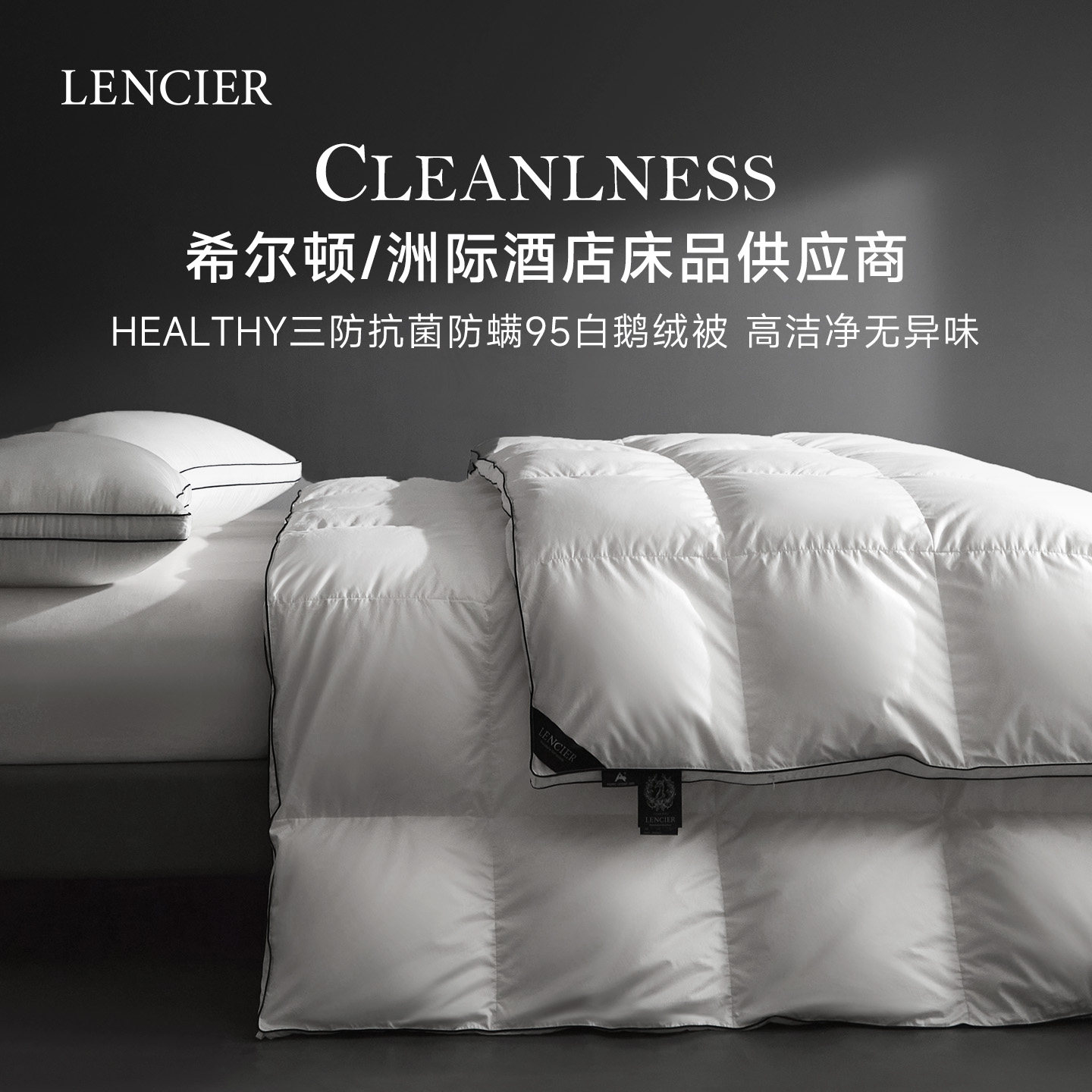 兰叙95白鹅绒抗菌防螨羽绒被