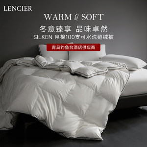 LENCIER兰叙可水洗95白鹅绒被100支春秋被子被芯保暖羽绒结婚冬被
