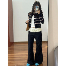 黑色西装休闲裤女2024秋冬新款高个子加长芭蕾风低腰显瘦阔腿长裤