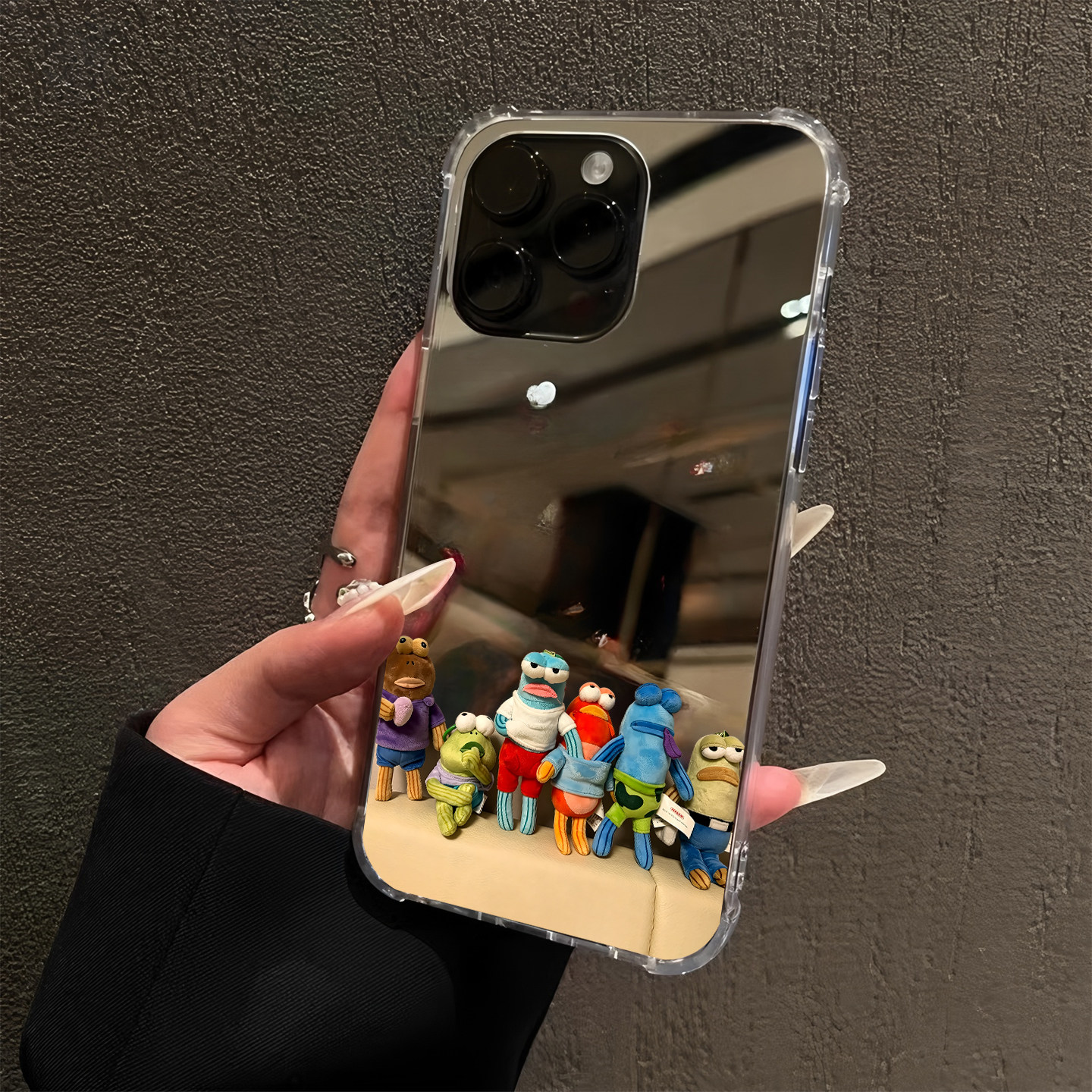 丑萌比奇堡居民丑鱼适用iPhone17promax镜面16公仔15Pro苹果14手机壳xsmax补妆13卡通12pro简约xr创意7/8plus