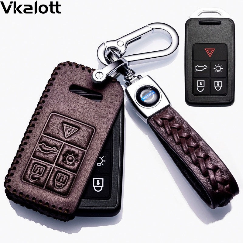 老款沃尔沃车钥匙套xc60插入式s60真皮v90扣v40老v60s40s80遥控包