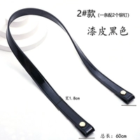 1.8 Черная патентная кожа 60 см. Золотые гвозди с плоским ремнем 1