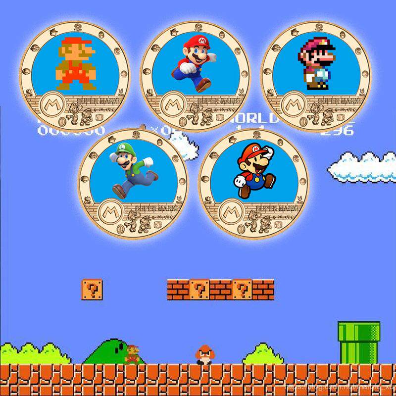 超级玛丽 马里奥 儿童礼物动漫金属工艺 礼盒徽章 跨