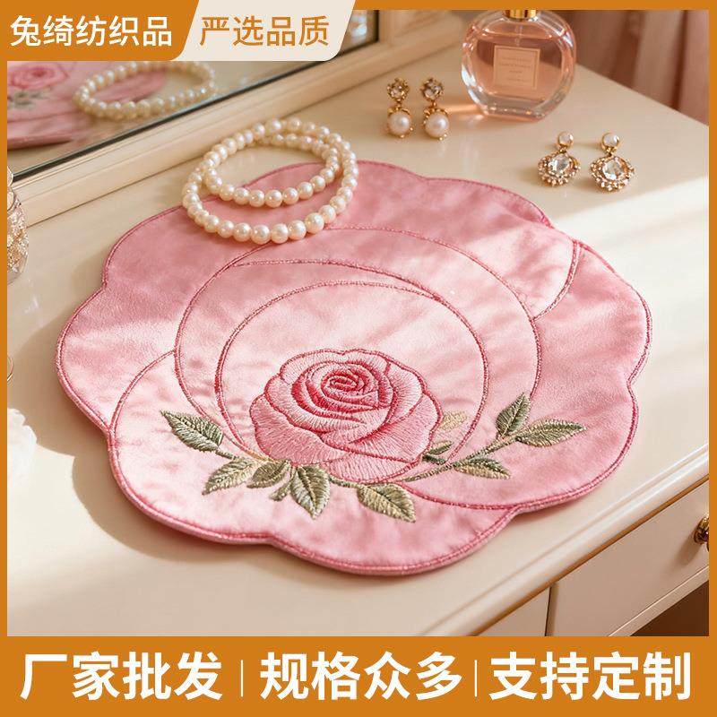 复古隔热垫茶杯耐高温刺绣防烫珐琅锅垫子陶瓷日式餐桌防滑餐盘定