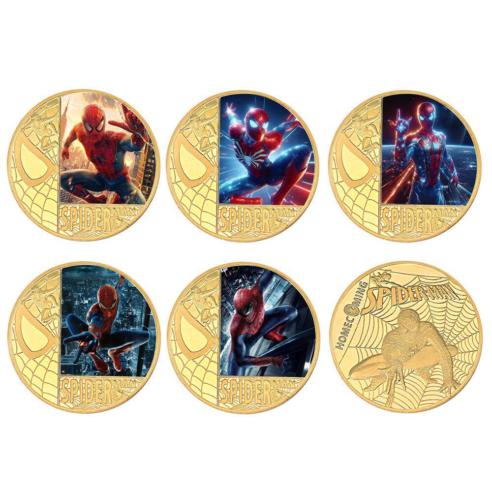 蜘蛛侠  欧美儿童礼物纪念币动漫金属工艺 礼盒徽章 跨境 同款