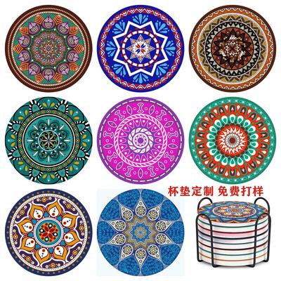 源头工厂陶瓷杯垫圆形方形白坯定制浮雕吸水软木汽车杯垫隔热锅垫
