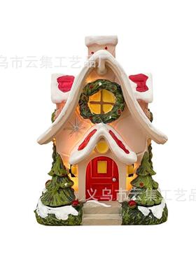 美式2025圣诞节跨境摆件小屋香炉家庭派对装饰用品圣诞装饰品摆件