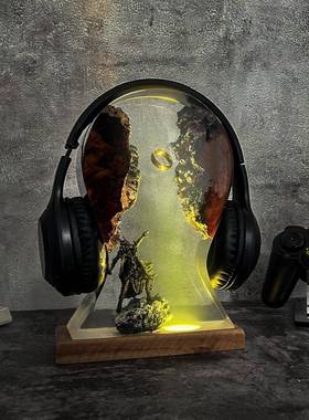 魔戒耳机支架和夜灯黑暗魔戒环氧树脂灯动漫灯LOT.R艺术游戏装饰