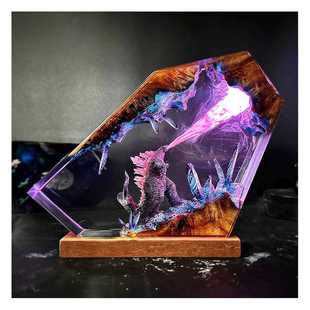 跨境爆款 树脂灯立体模型环氧树脂父亲节礼物 GOD.ZILLA