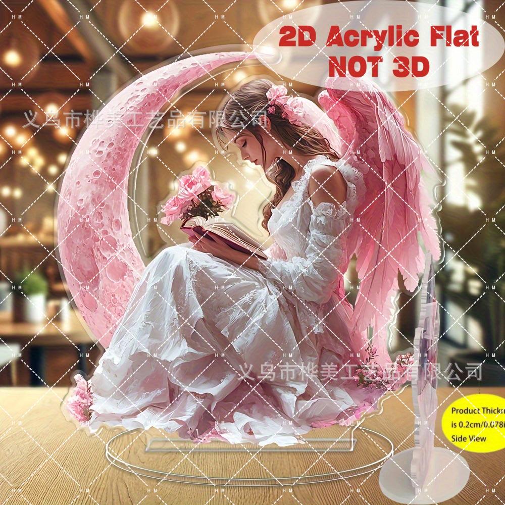 跨境新款情人节情侣亲吻装饰 2D 平面亚克力桌面家居浪漫月亮装饰