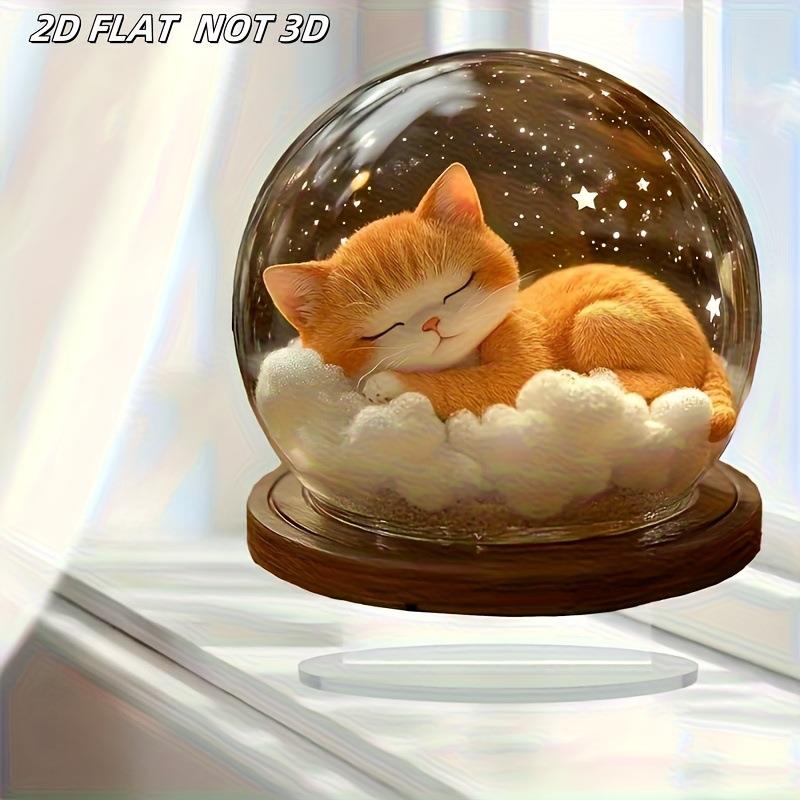 跨境新品可爱小猫2D亚克力立牌摆件圣诞节日家居桌面玄关装饰摆件