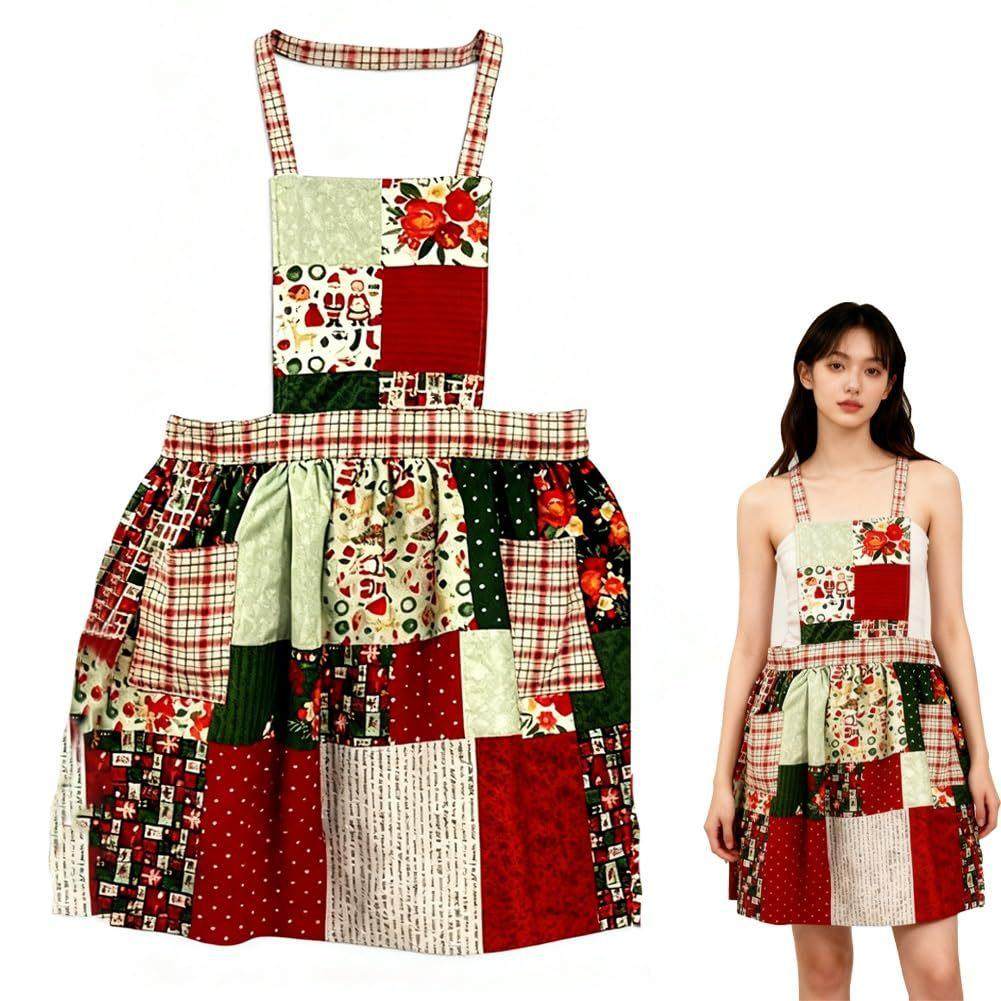 Christmas patchwork apron  圣诞拼布围裙
