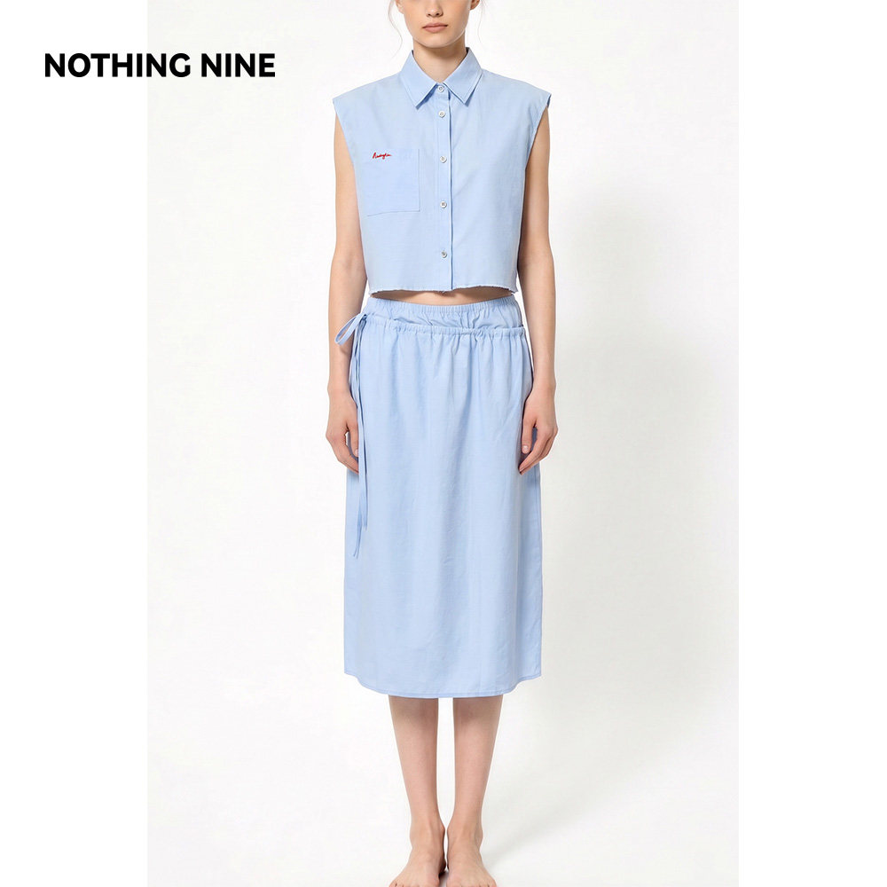 NOTHING NINE 澜汀夏季清凉透气套装背心/半裙