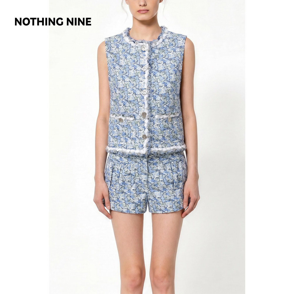 NOTHING NINE 青屿花汀英国进口100%棉套装马甲/半裙