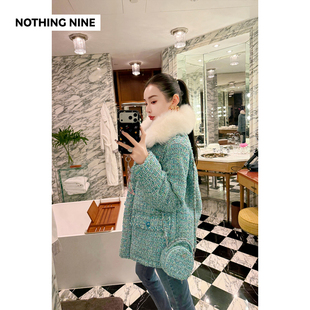 有腰带 珍妮序曲法国进口JT粗花呢95白鹅绒羽绒服 NOTHING NINE