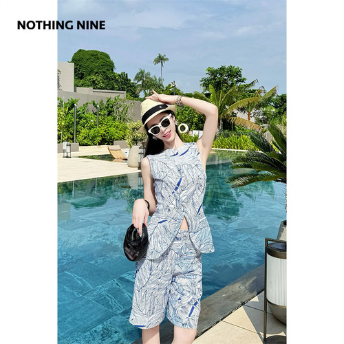 NOTHING NINE 风间蓝予亚麻马甲/短裤