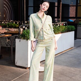 NOTHING NINE桑德利松粗花呢珠钻长裤