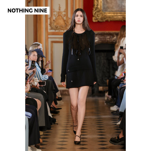 NOTHING NINE【巴黎秀款】夜阑星穗 纯棉针织亮片上衣/半裙