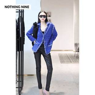 NOTHING 蓝誓意大利moessmer粗花呢外套 NINE