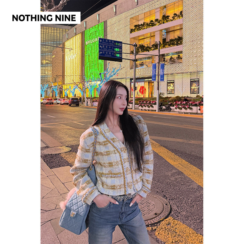NOTHING NINE 云间鎏金意大利进口金丝粗花呢外套/短裤