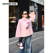 NOTHING NINE 拉斐尼尔意大利进口双面羊毛呢斗篷外套