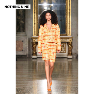 立领外套 法国进口JT格纹花呢水手领外套 连衣裙 NINE NOTHING