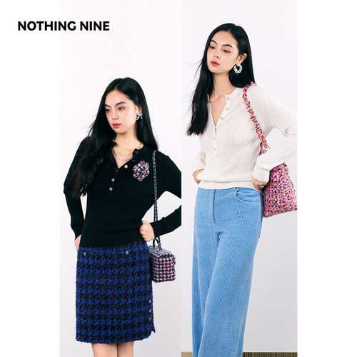 NOTHING NINE 萨缪四季款经典黑白针织衫