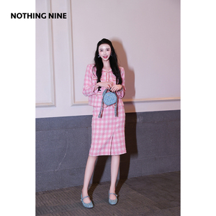 半身裙 粉色马戏团英国Linton限量发售格子上衣 NOTHING NINE