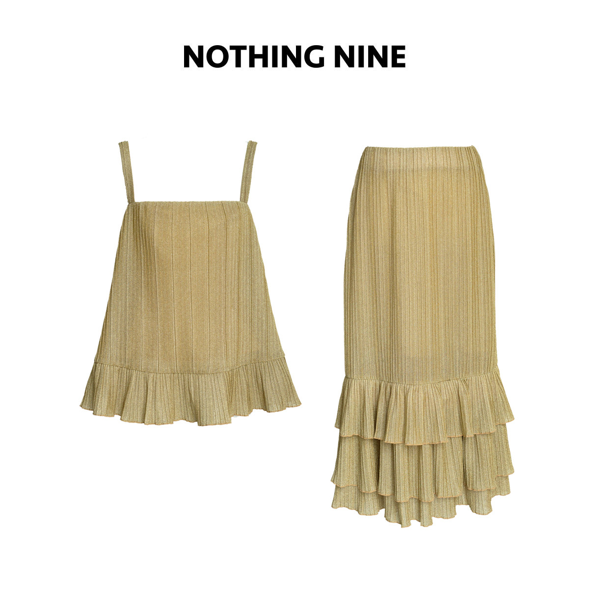 NOTHING NINE 琥珀之沙意大利进口面料吊带上衣/半裙